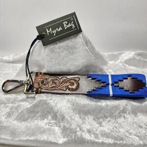 Myra Bag Desert Dawn Embossed Leather Keychain Key Fob Strap